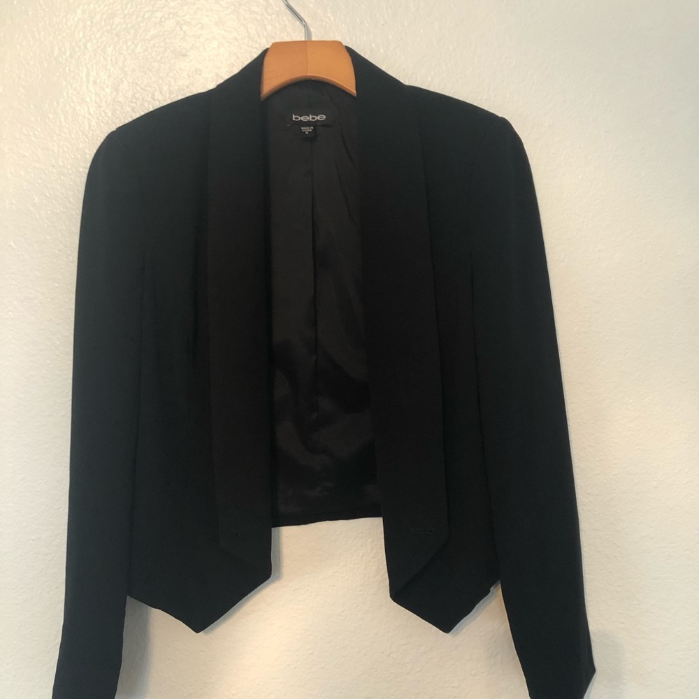 Bebe Crepe Blazer - Black, 4